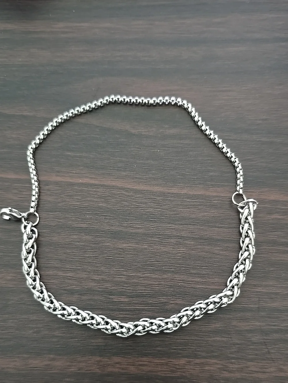Sterling Silver Twist Chain Bracelet - Silver